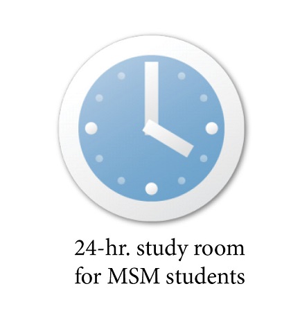 24-hr study rooms for MSM students